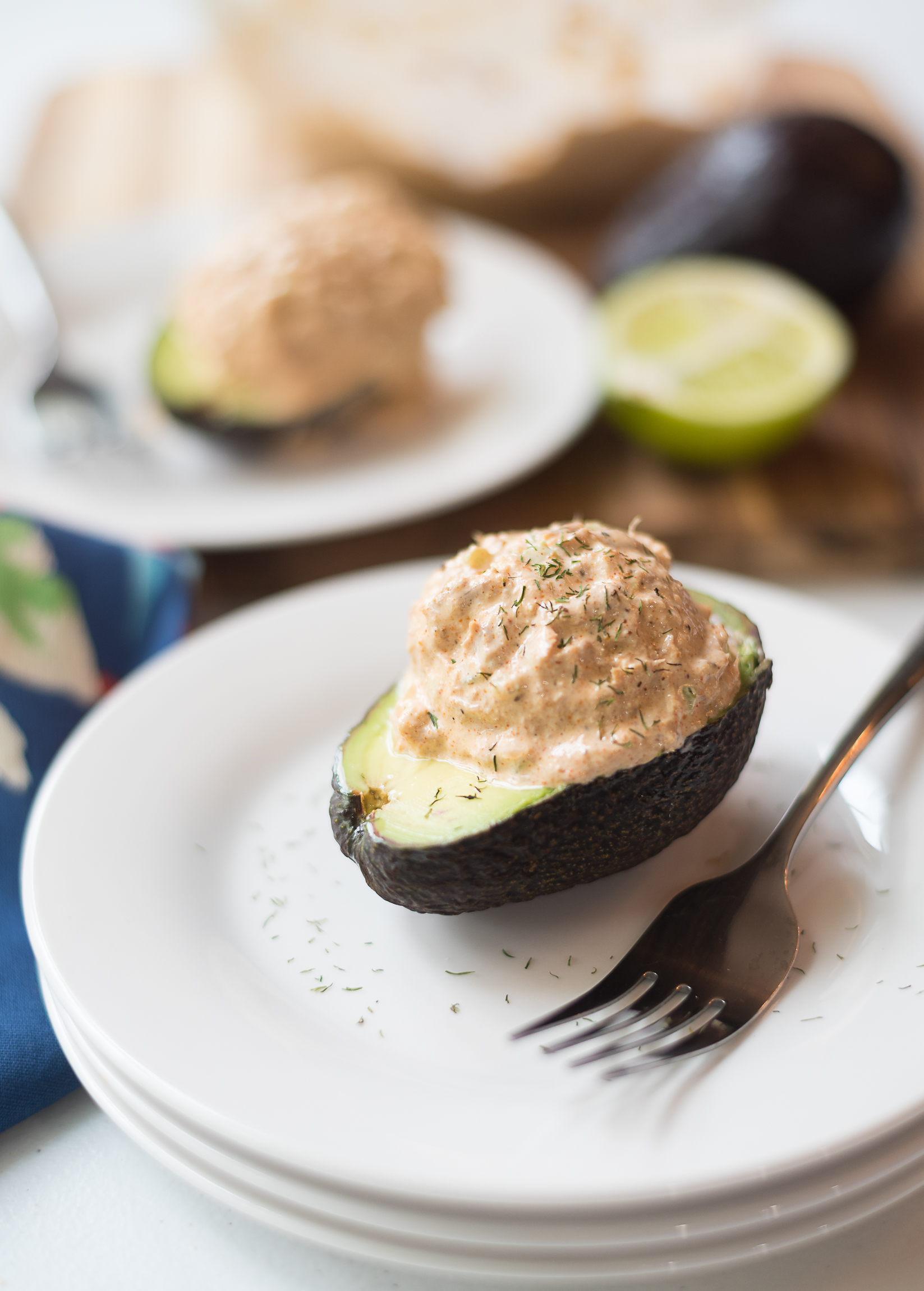 Tuna Salad Stuffed Avocados - Laurie Bakke's Kitchen